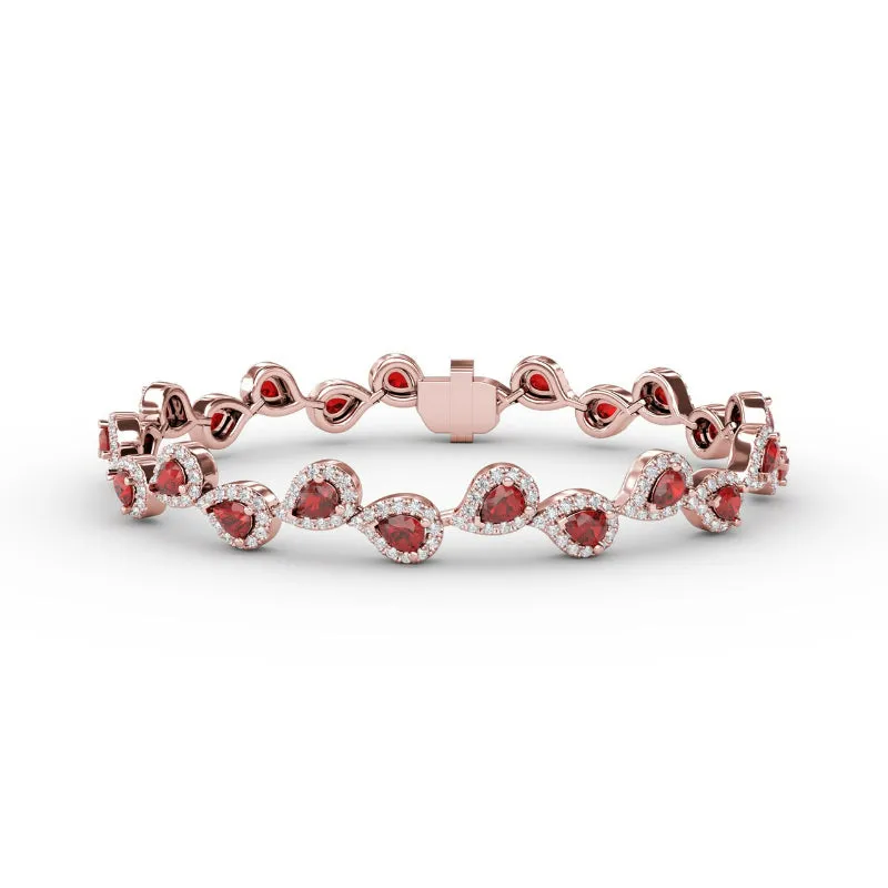 Fana Decorated Ruby and Diamond Bracelet