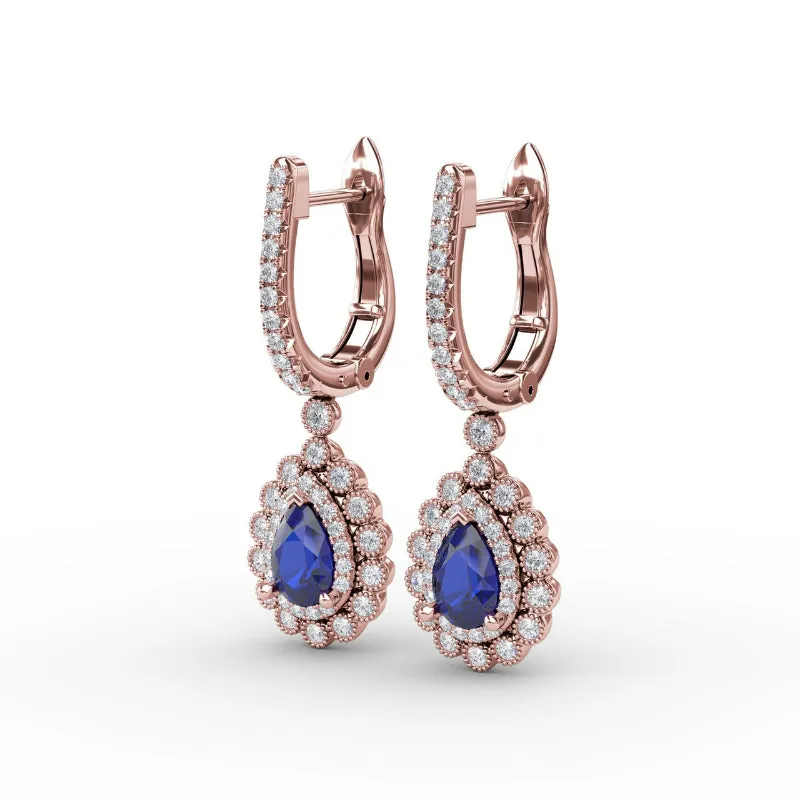 Fana Pear-Shaped Sapphire and Diamond Earrings