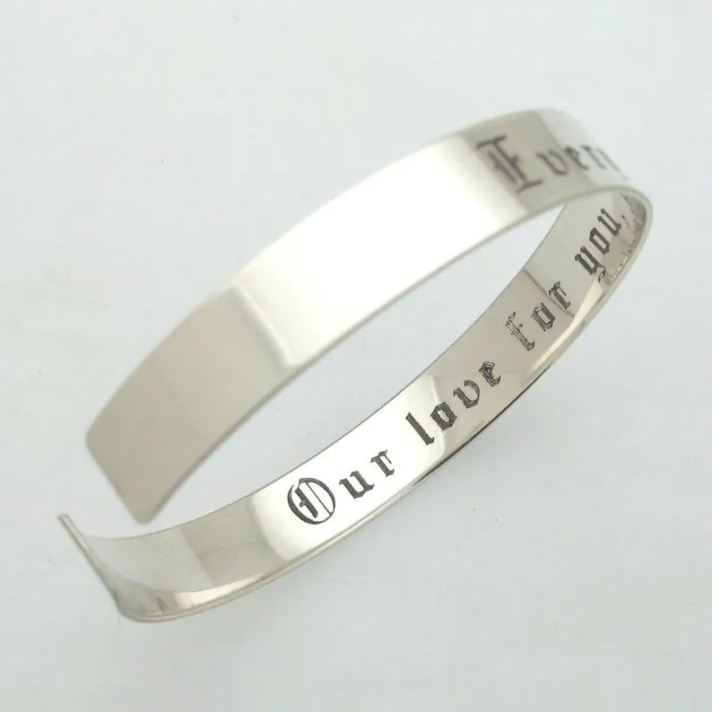 Father's Day Gift - Engraved Sterling Silver Bracelet