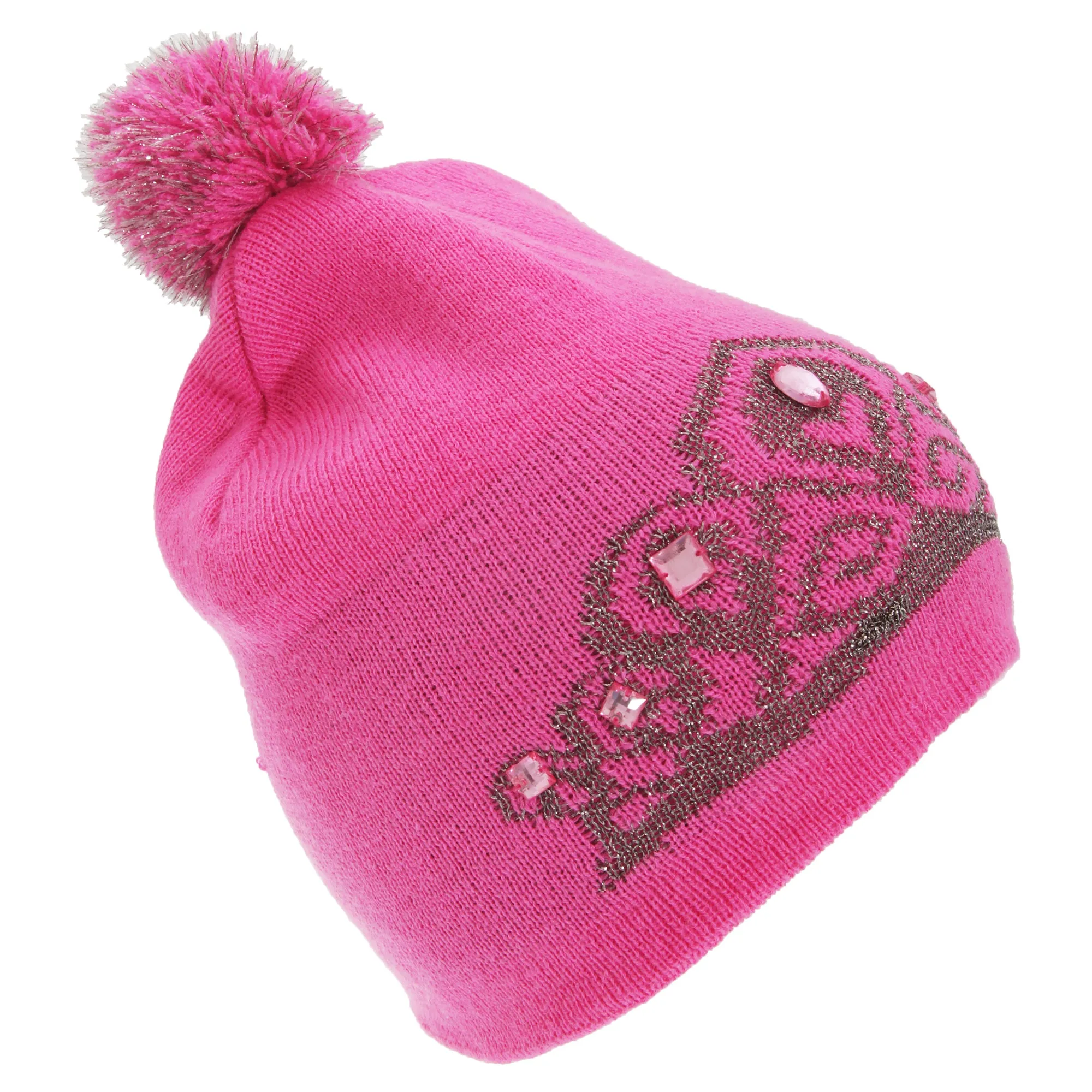 FLOSO Womens/Ladies Tiara Pattern Winter Beanie Bobble Hat