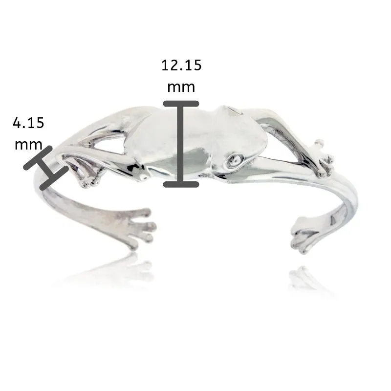 Frog Cuff Style Bracelet in Sterling Silver