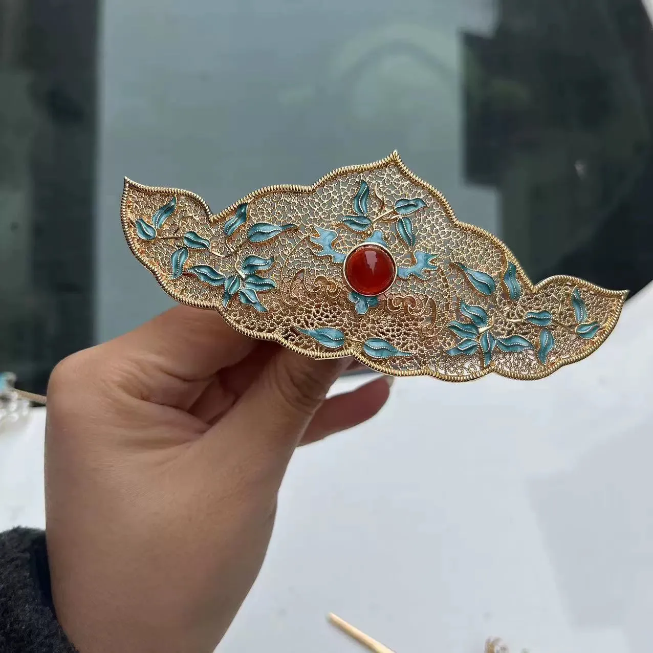 Frost 霜 Ming Dynasty Turquoise Phoenix Hairpin Set