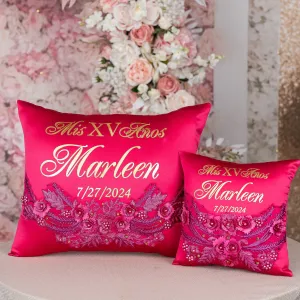 Fuchsia quinceanera pillows set