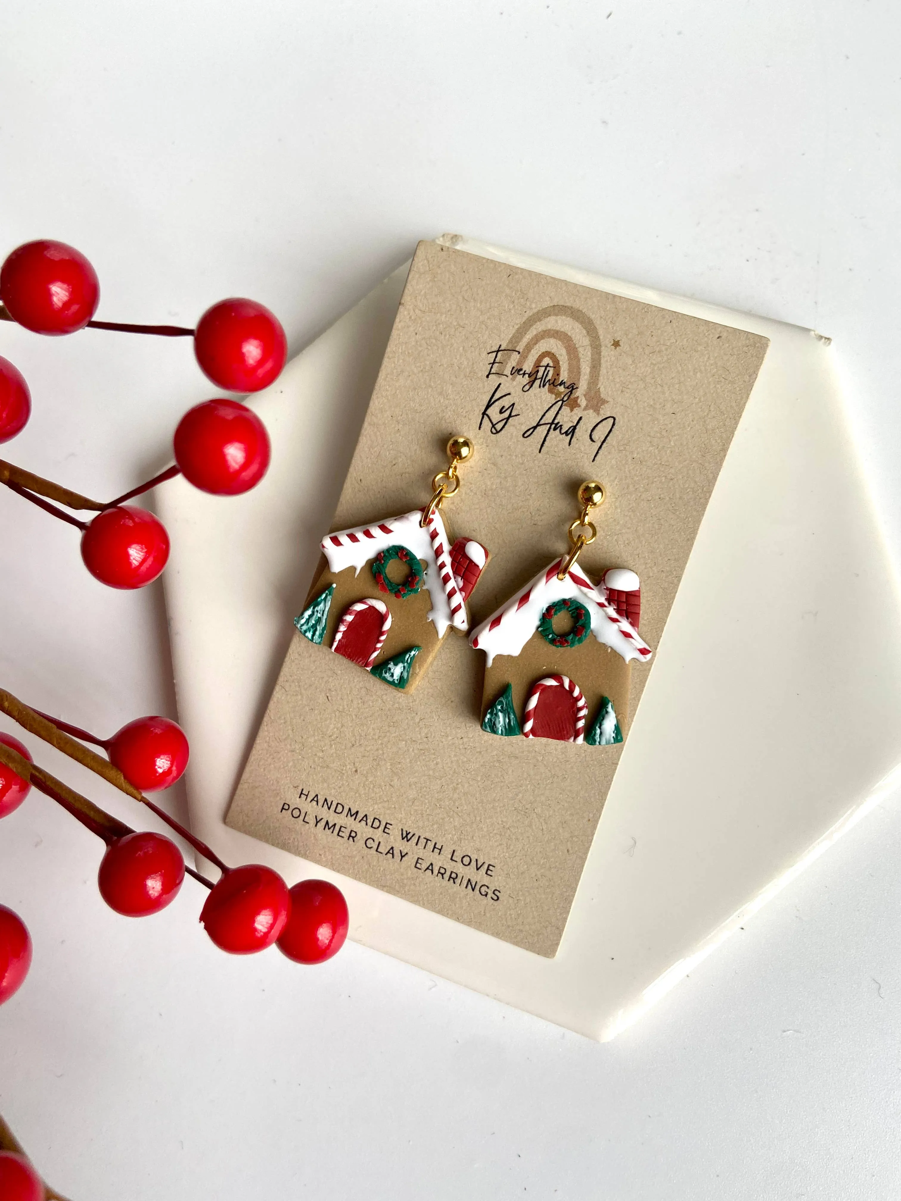 Gingerbread House Dangle Earrings