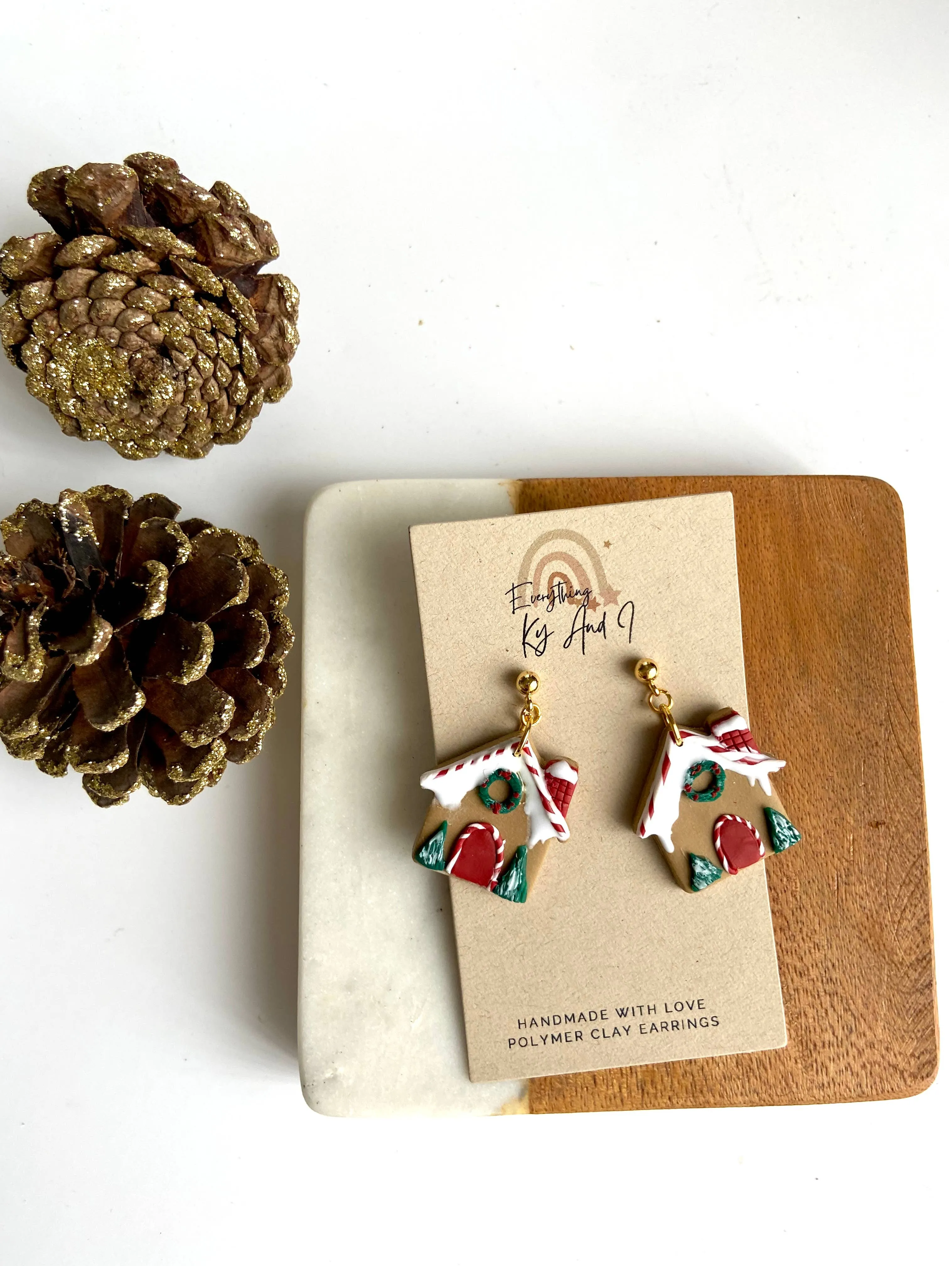 Gingerbread House Dangle Earrings