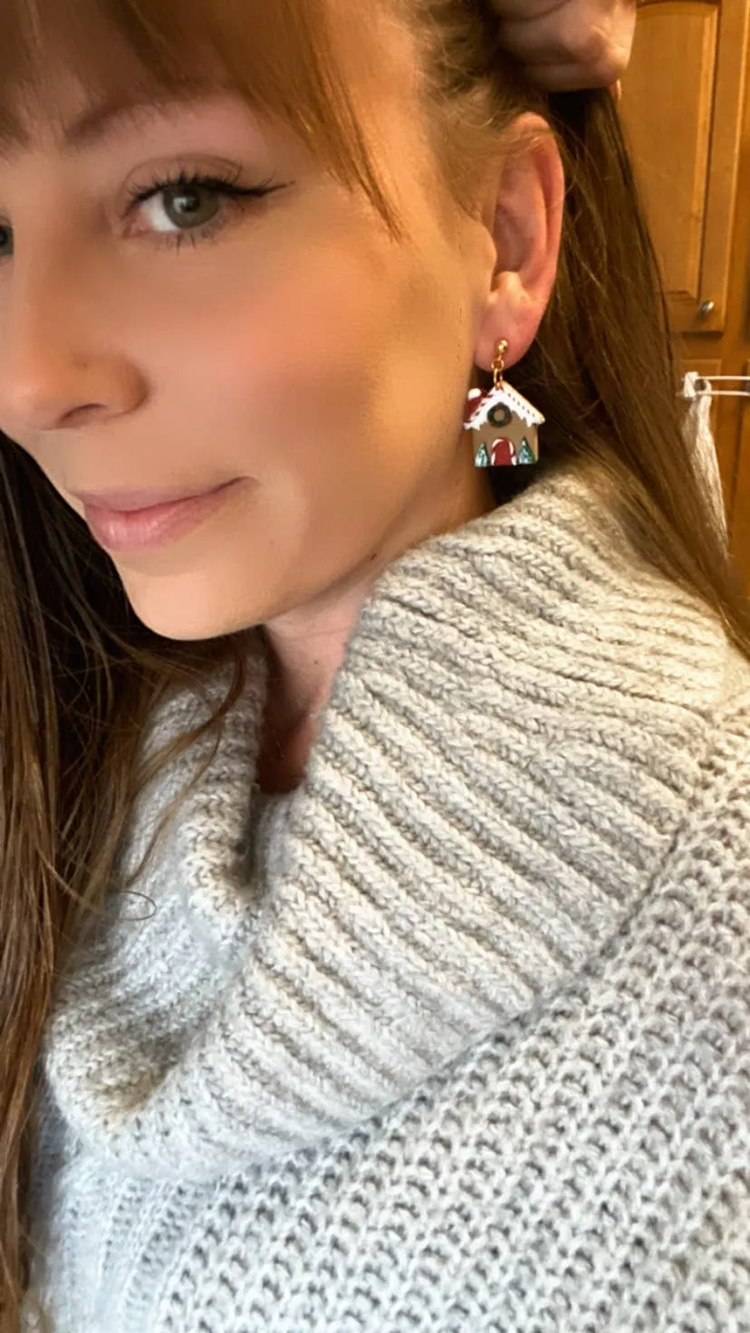 Gingerbread House Dangle Earrings