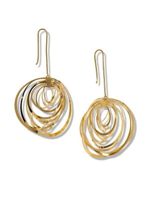 Gold Dahlia Hook Earrings