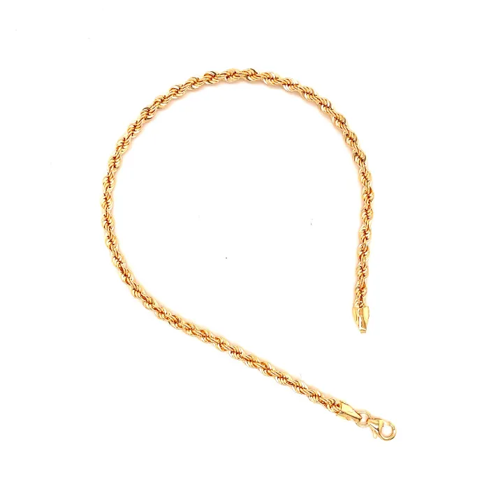 Gold Diamond Cut Rope Bracelet