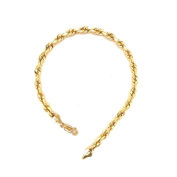 Gold Diamond Cut Rope Bracelet