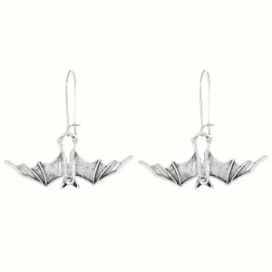 Gothic Dangle Bat Earrings