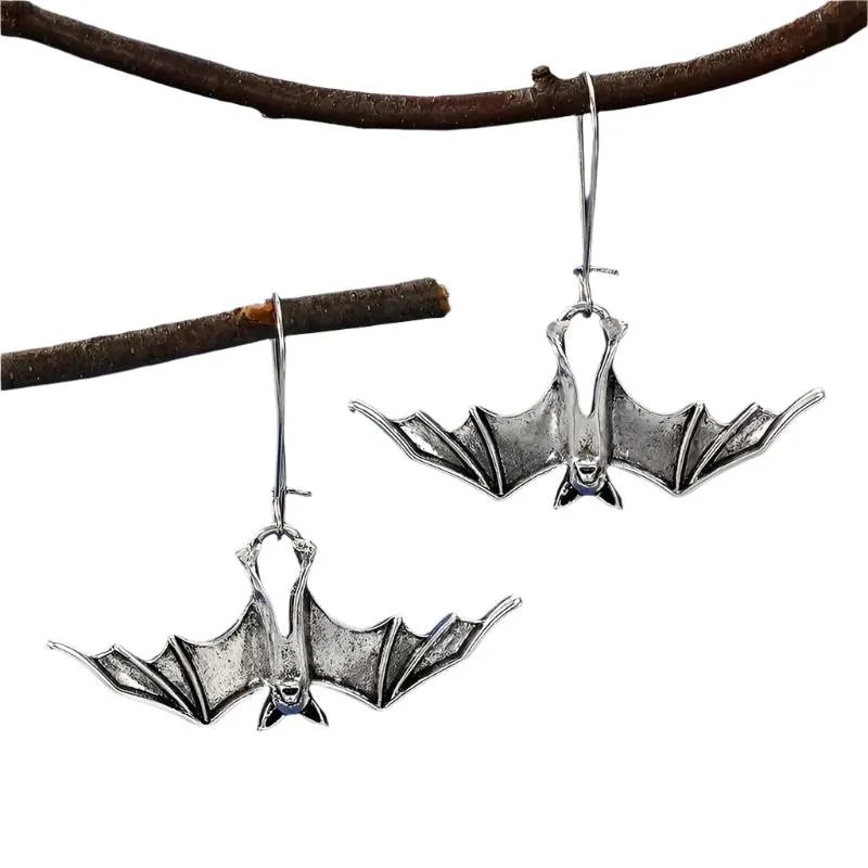 Gothic Dangle Bat Earrings