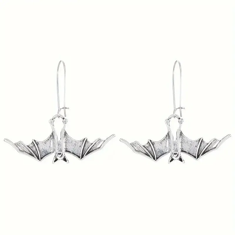 Gothic Dangle Bat Earrings