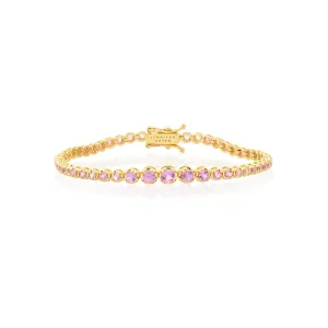 Graduated Pink Sapphire Tennis Bracelet