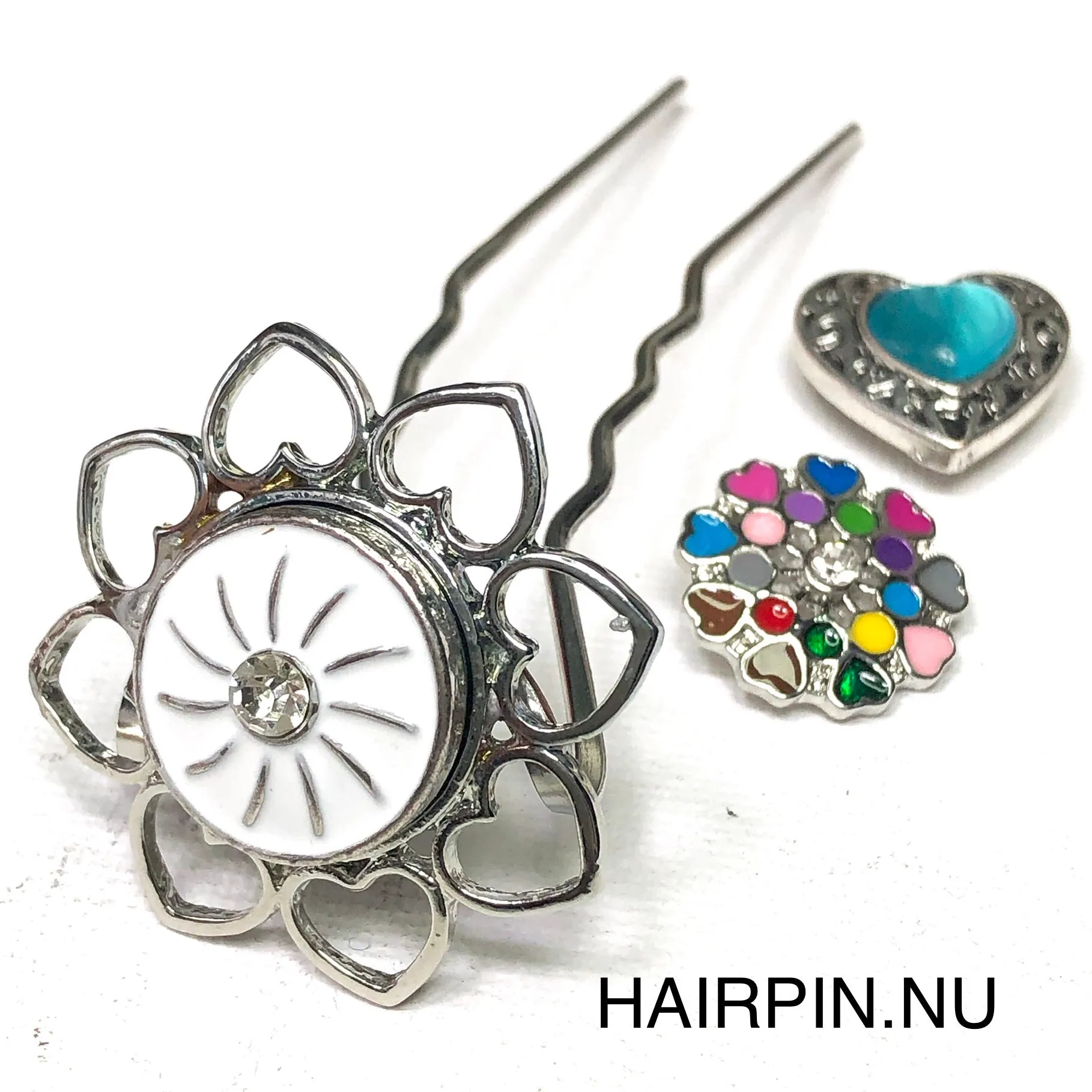 Hairpin Love- HAIRACCESSOIRE - incl. 3 gratis clickbuttons naar keuze