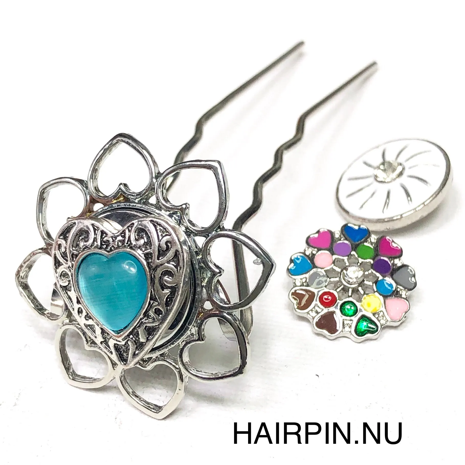 Hairpin Love- HAIRACCESSOIRE - incl. 3 gratis clickbuttons naar keuze