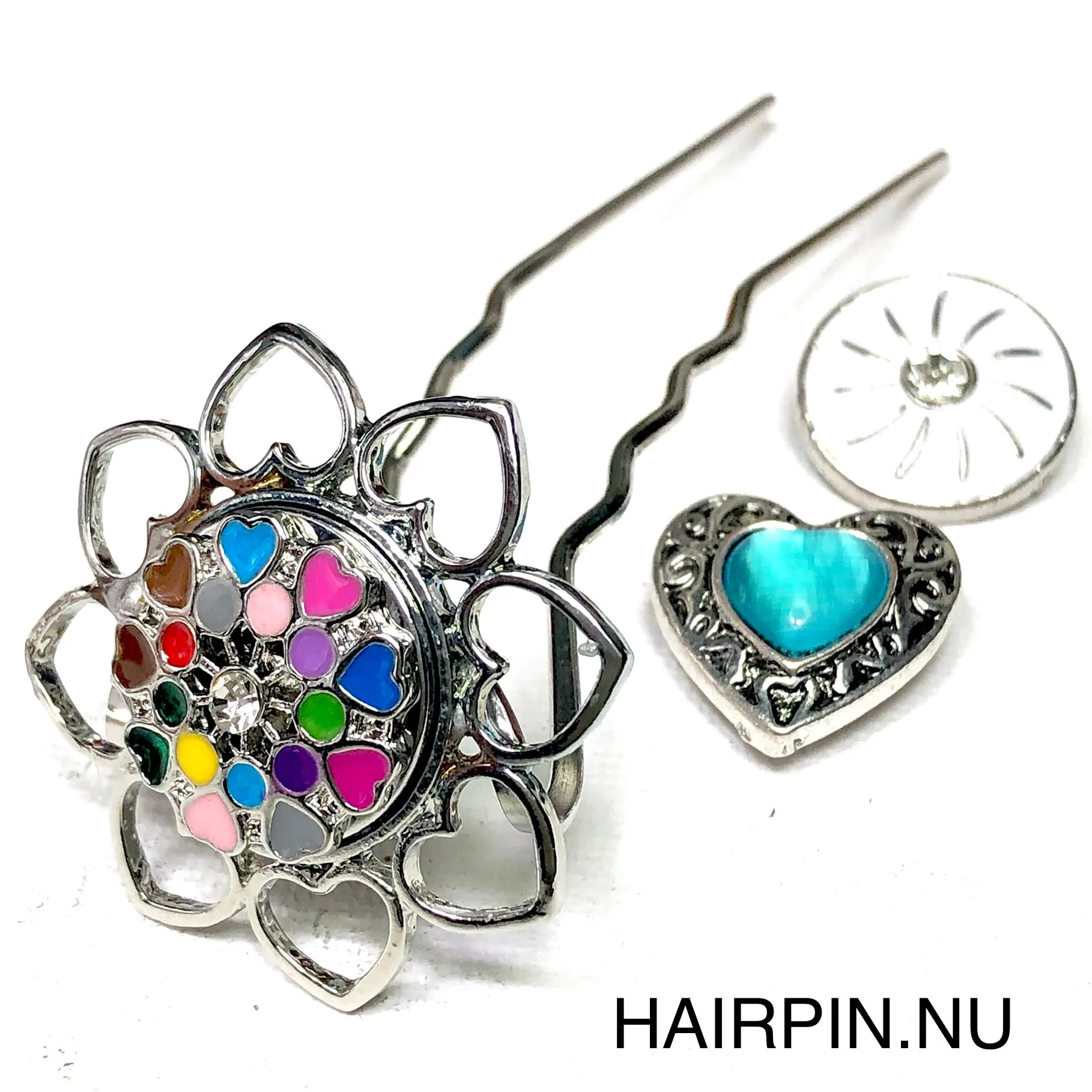 Hairpin Love- HAIRACCESSOIRE - incl. 3 gratis clickbuttons naar keuze