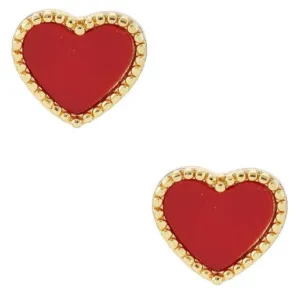 Heart Shaped Gold Dipped Post Earrings