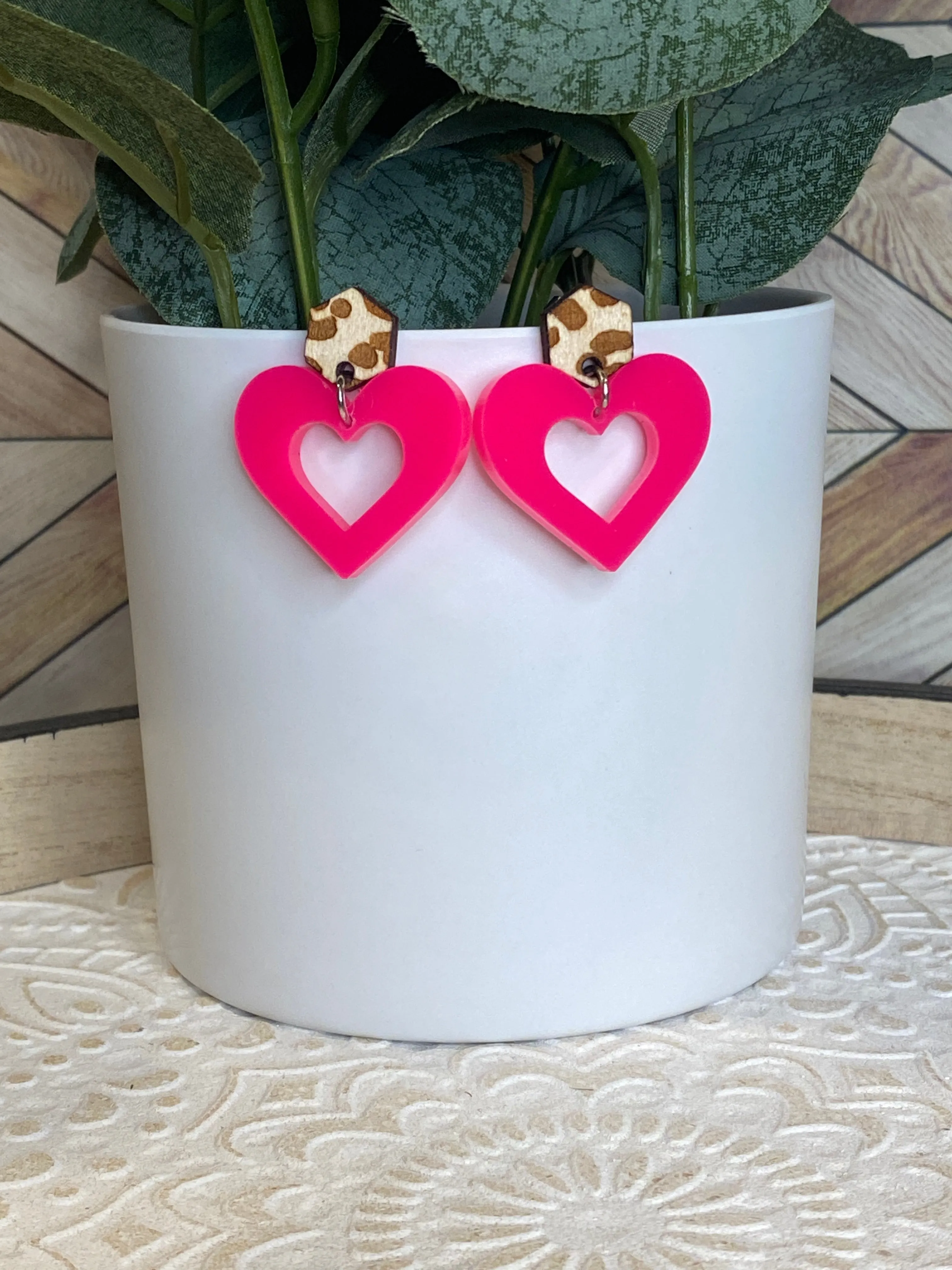 Hot Pink Heart Dangle