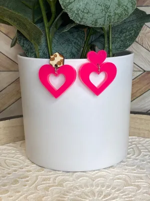 Hot Pink Heart Dangle