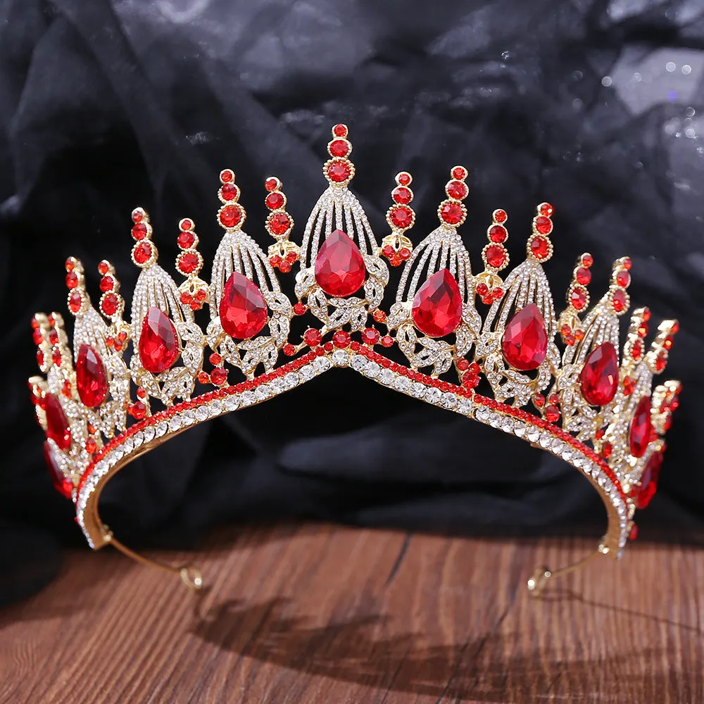 Hot wedding tiara women baroque crystal crown wedding dress accessories alloy rhinestone crown