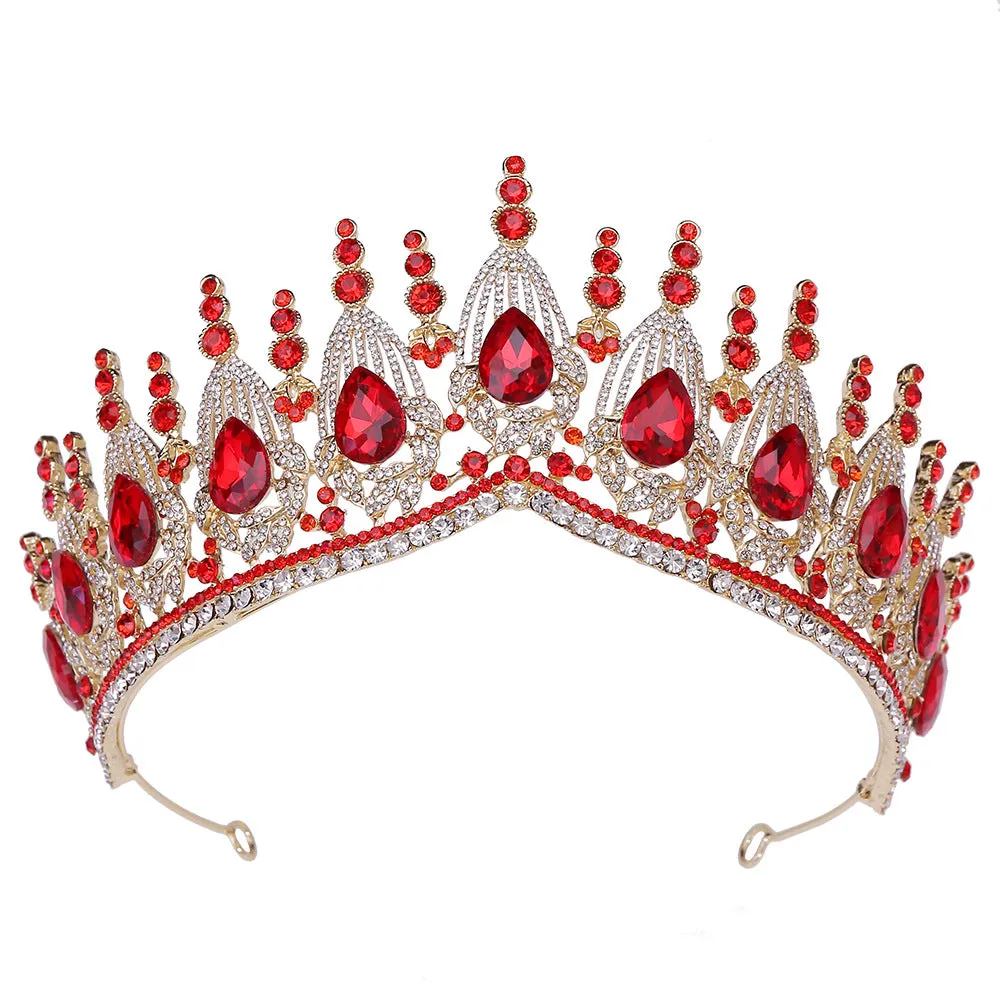 Hot wedding tiara women baroque crystal crown wedding dress accessories alloy rhinestone crown