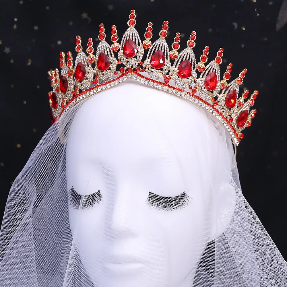 Hot wedding tiara women baroque crystal crown wedding dress accessories alloy rhinestone crown