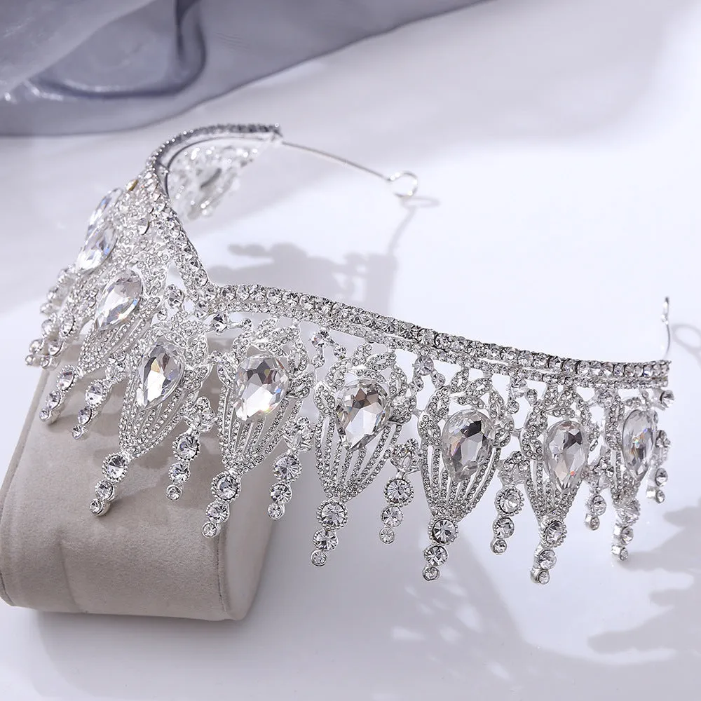 Hot wedding tiara women baroque crystal crown wedding dress accessories alloy rhinestone crown