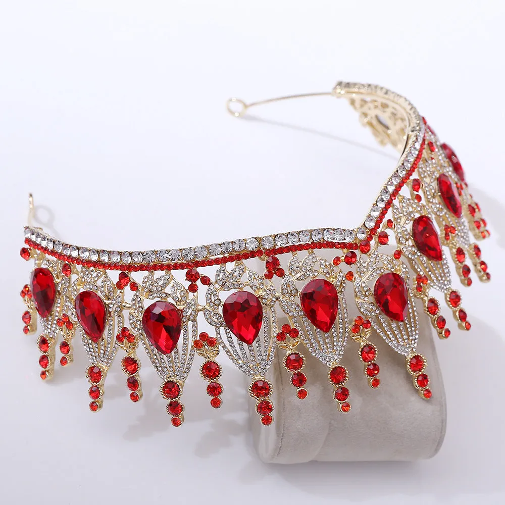 Hot wedding tiara women baroque crystal crown wedding dress accessories alloy rhinestone crown