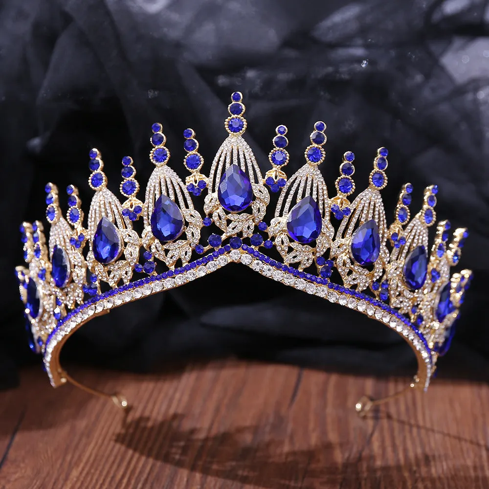 Hot wedding tiara women baroque crystal crown wedding dress accessories alloy rhinestone crown