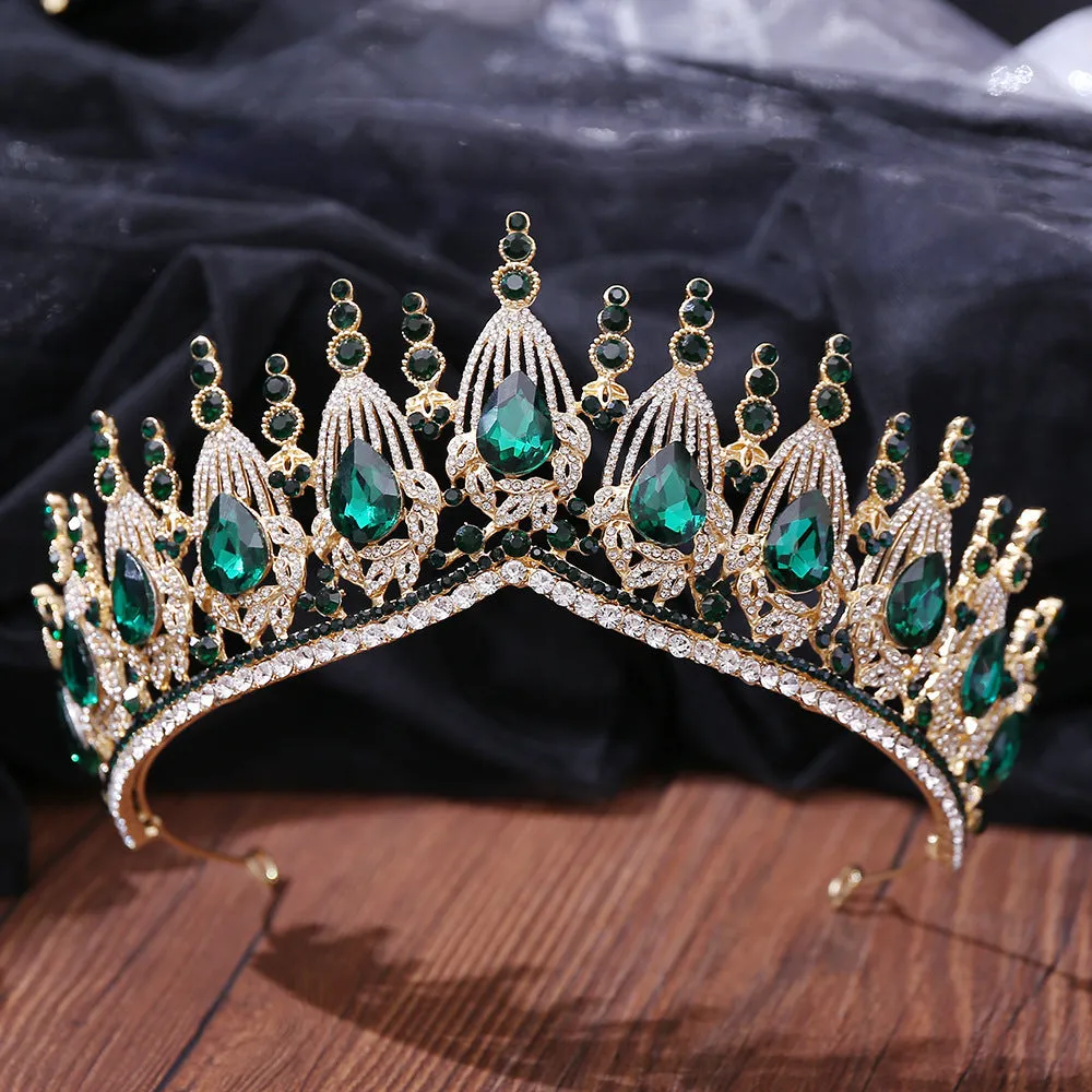 Hot wedding tiara women baroque crystal crown wedding dress accessories alloy rhinestone crown