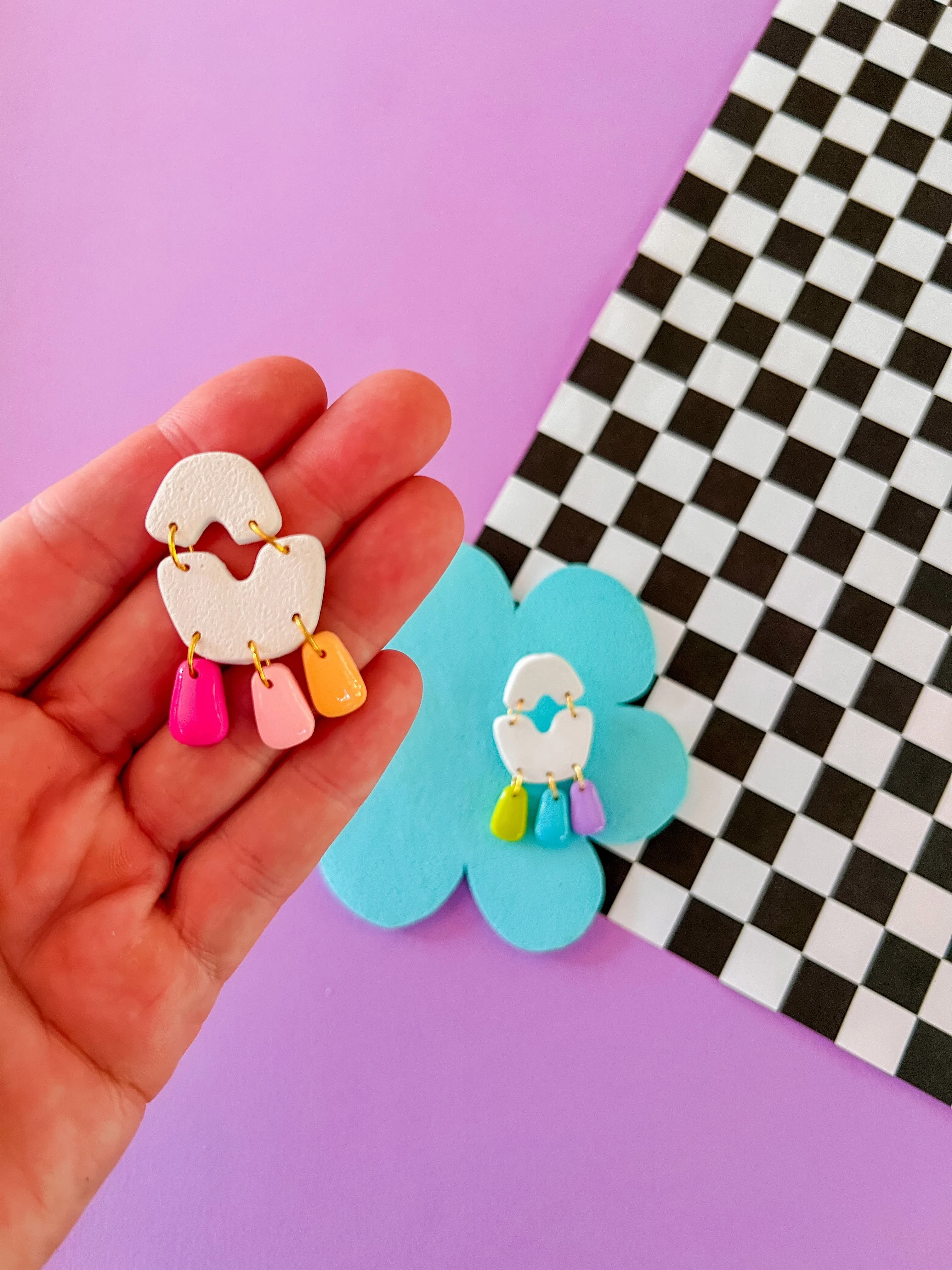 Joey Rainbow Earrings | Clay Earrings