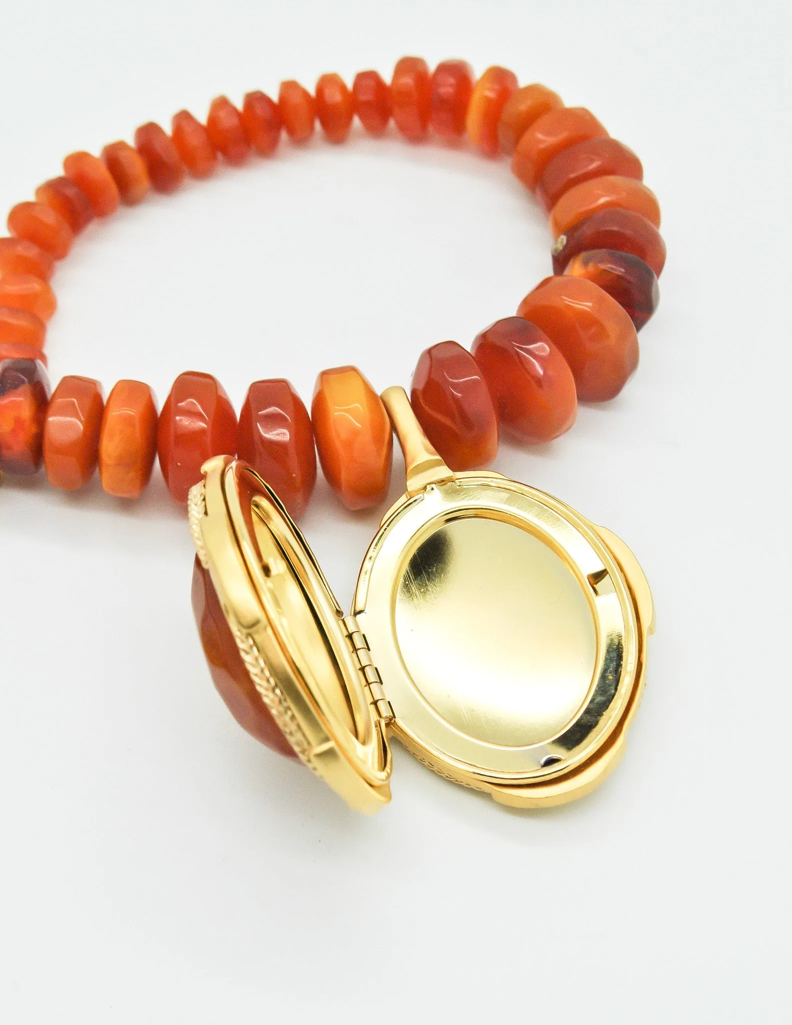 Karl Lagerfeld Vintage Carnelian Agate Locket Necklace