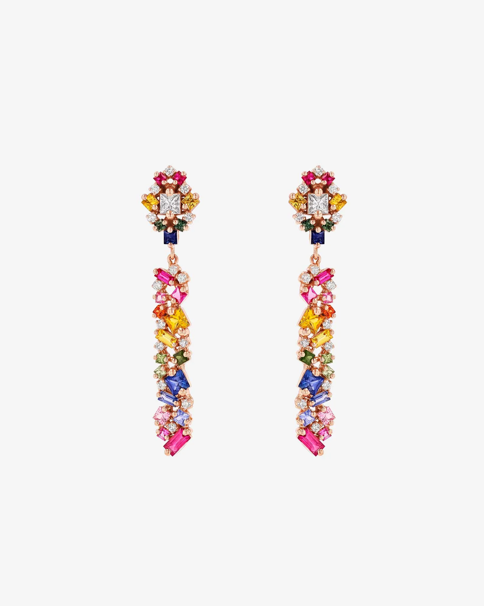 La Fantaisie Sunbeam Rainbow Sapphire Drop Earrings