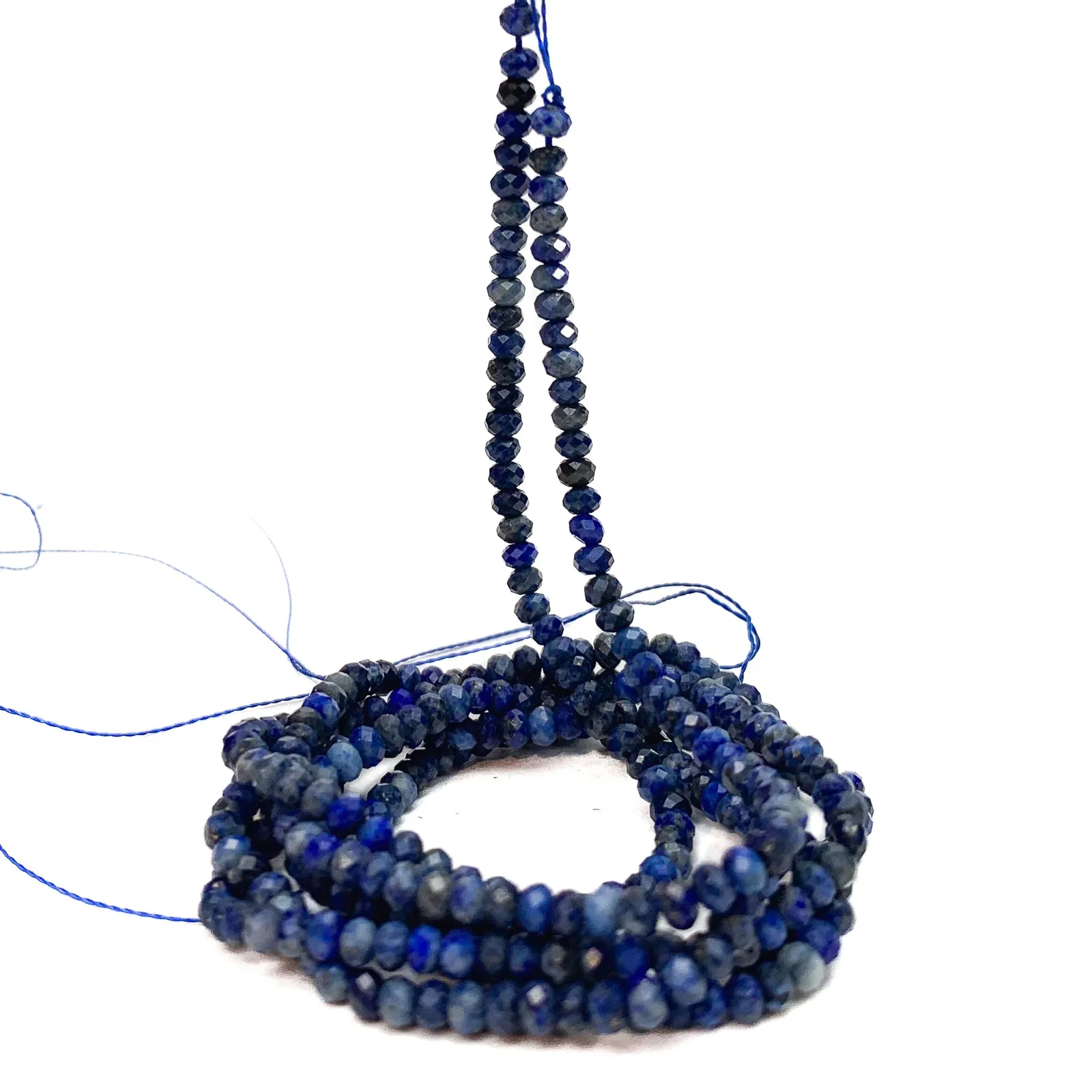 Lapis Lazuli 3mm Faceted Rondelle Bead Strand