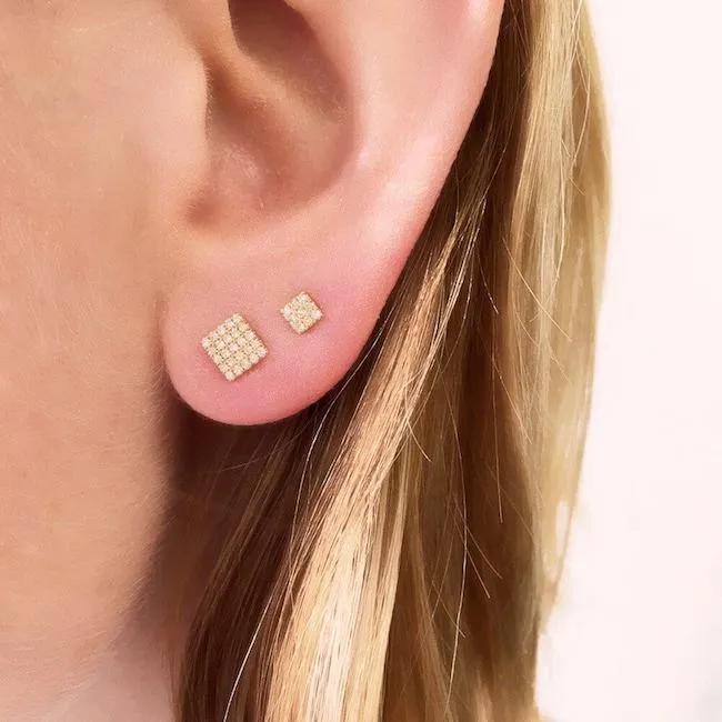 Large Square Post Earrings