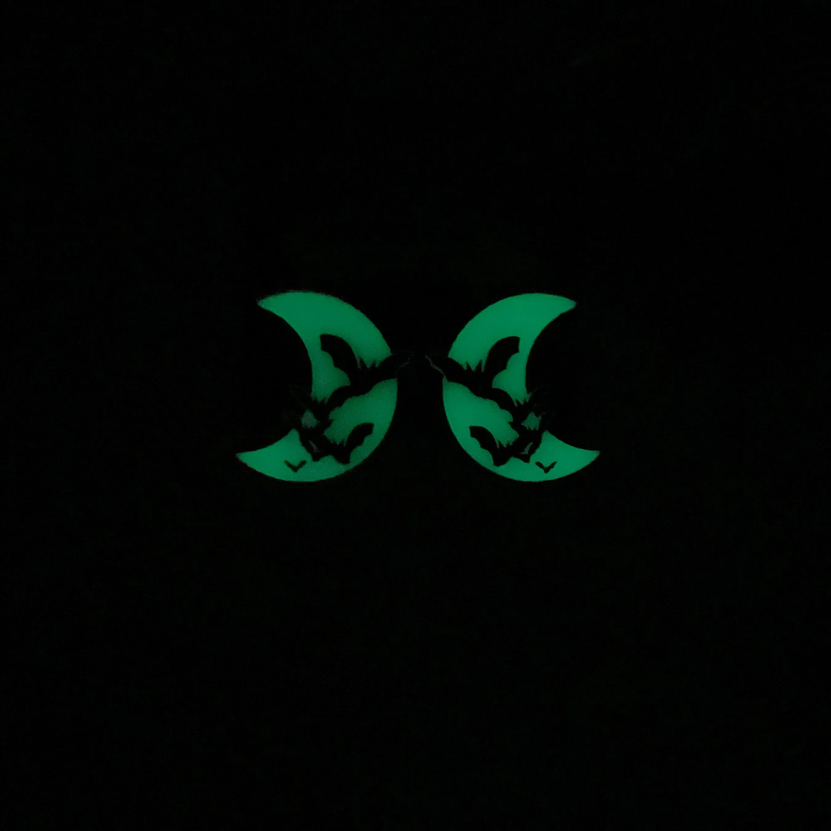 Last Chance! Bat's Amore - Small Bat/Moon Earrings (GLOWS!)