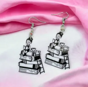 Librarian Earrings - Teacher Earrings, Book Club,  Book Club Earrings, Handmade Earrings, Librarian Jewelry, Writer Gift, Author, Writing