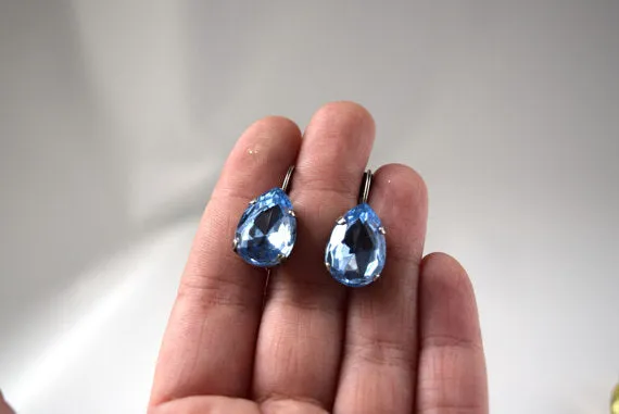 Light Blue Teardrop Earring