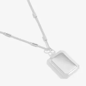 Lockets Follow Your Dreams Rectangle Silver 46cm   5cm Necklace 6260