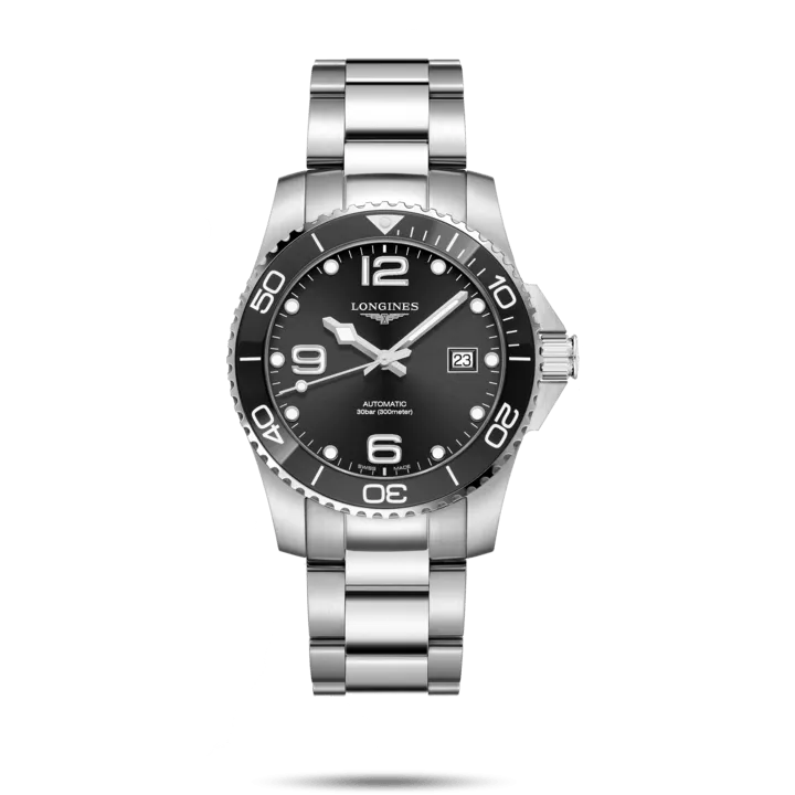 Longines Hydroconquest Watch Stainless Steel Black Dial 41mm Automatic