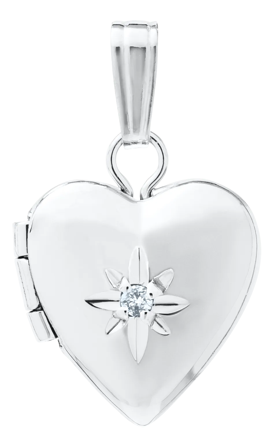 Marathon Silver CZ Heart Locket