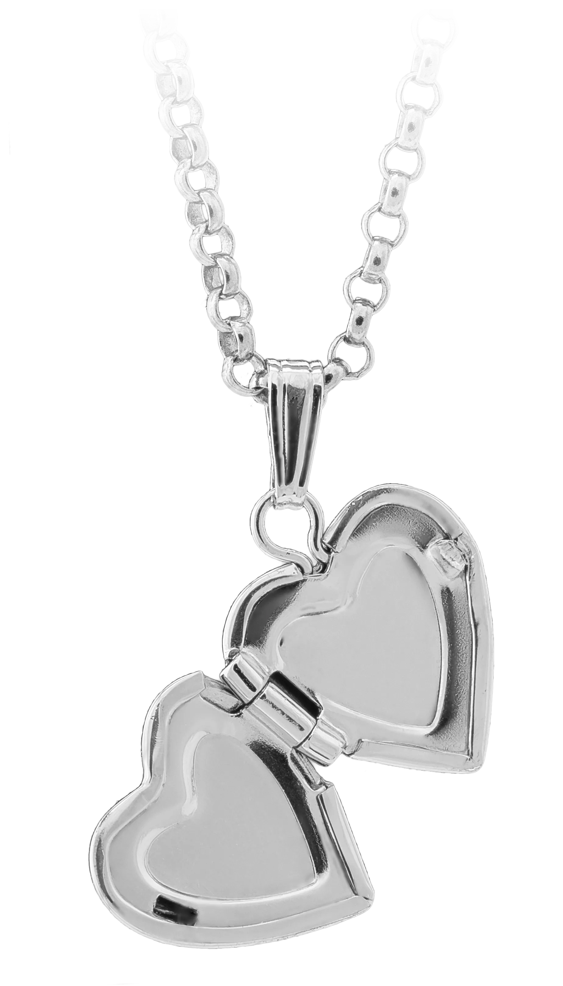 Marathon Silver CZ Heart Locket