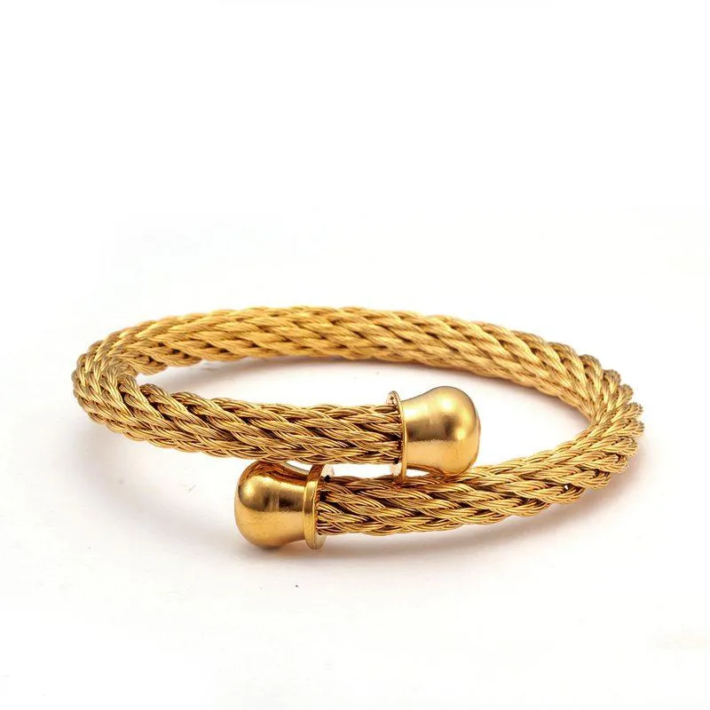 Marcus Minimalist Metal Braided Cuff Bracelet