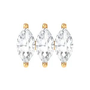 Marquise Moissanite 3 Stone Earring for Helix Piercing