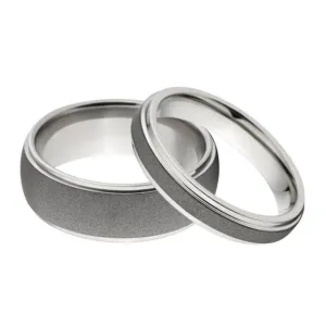 Matching Wedding Ring Set, Titanium Rings Sets