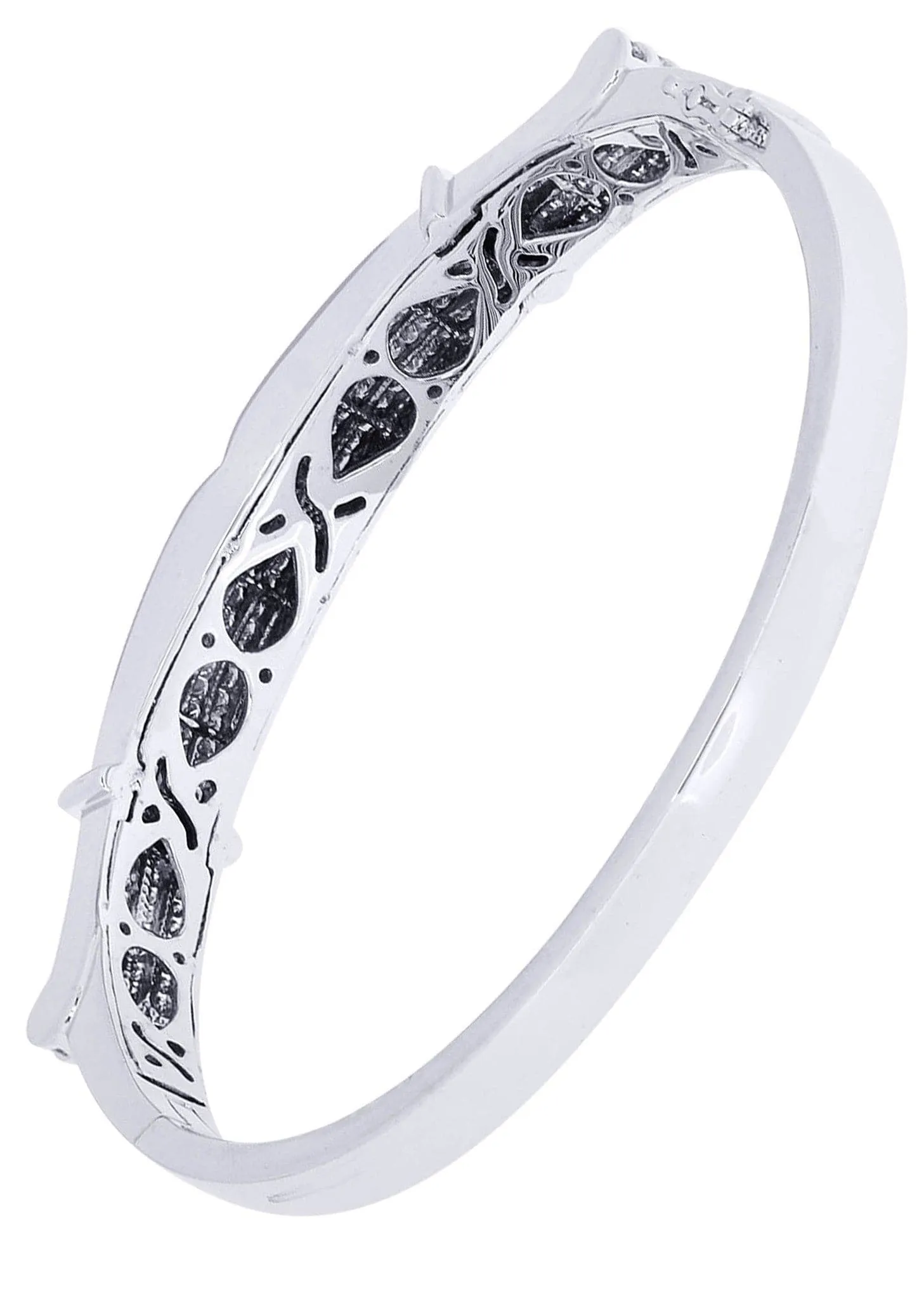 Mens Diamond Bangle White Gold| 3.47 Carats| 40.28 Grams