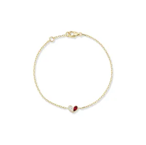 Mini Sweetheart Bracelet Diamond & Ruby