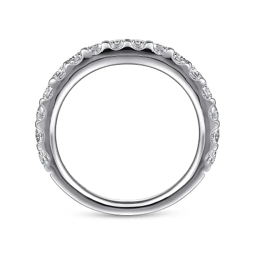 Montreal - 14K White Gold Shared Prong Diamond Wedding Band - 1 ct