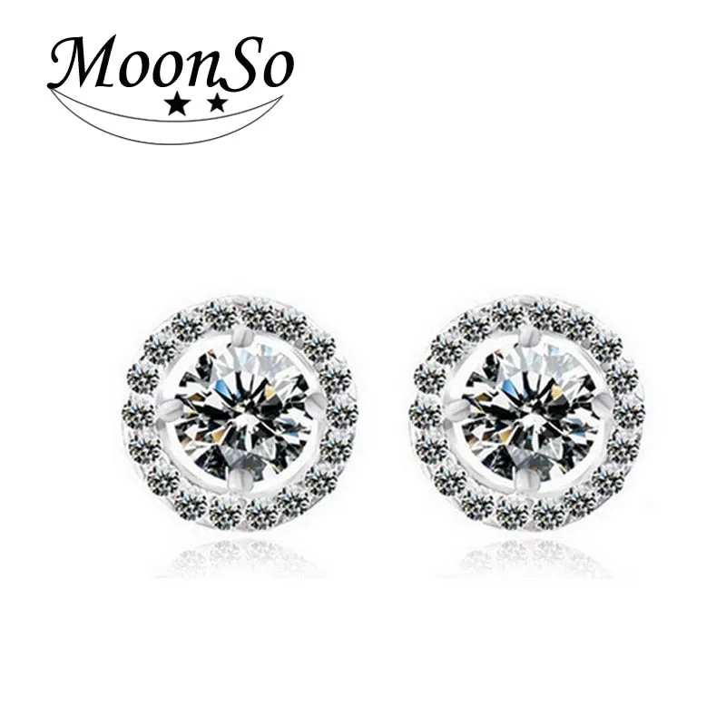 MOONSO  Sterling Silver Stud Earrings for Women