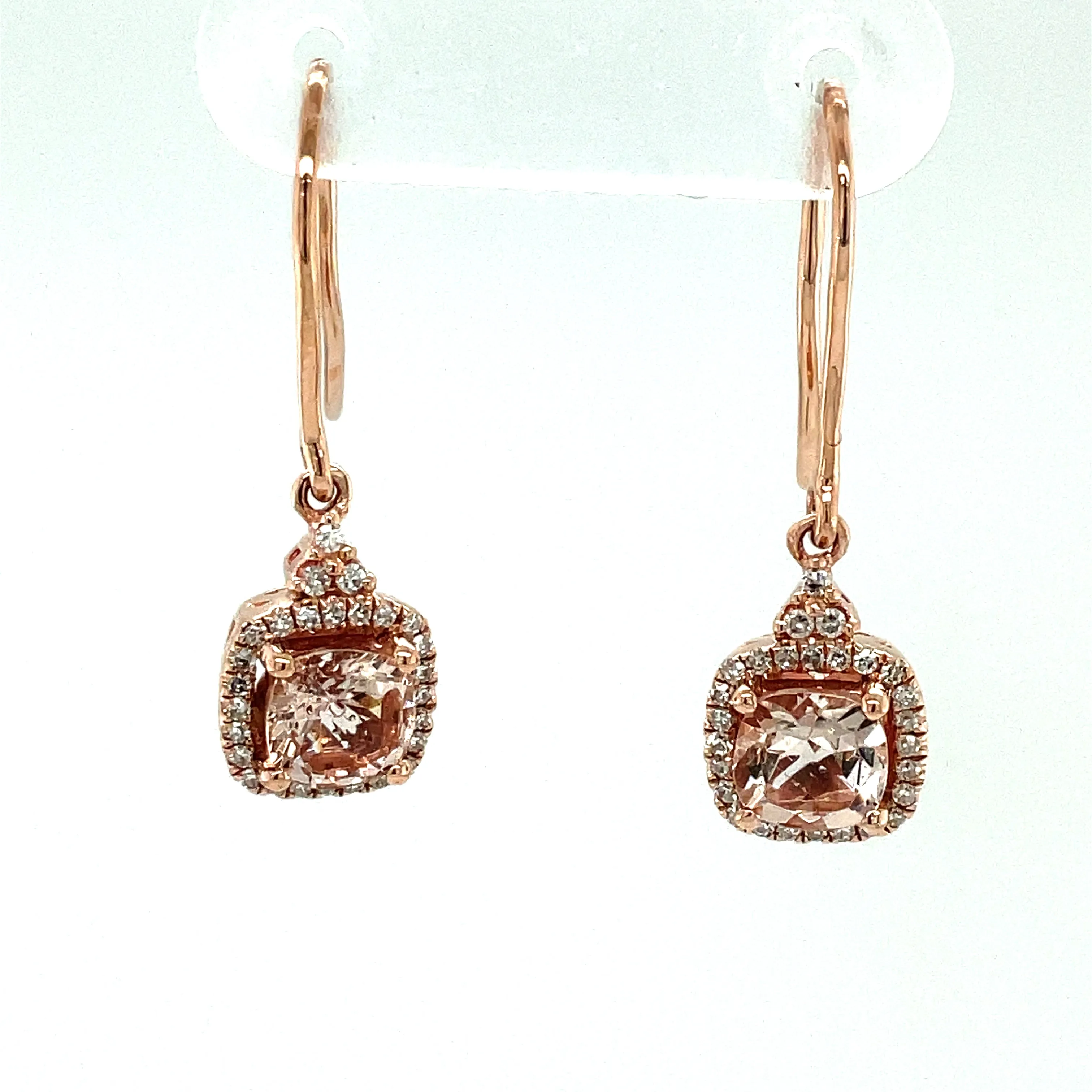 Morganite and Diamond Earrings